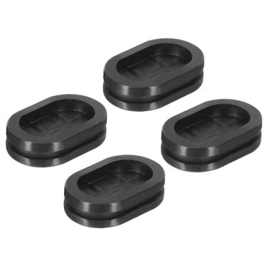 Imagem de Suporte de ilhós de borracha tamanho 35 x 20 mm oval dupla face para proteção de vedação de arame, 4 peças