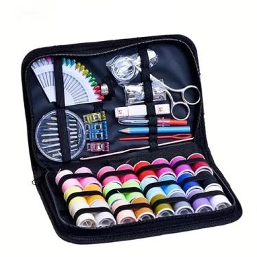 Imagem de Kit de costura Presentes de Natal para vovó, mãe, viajante, adultos, iniciantes, emergências, organizador portátil de suprimentos de costura DIY preenchido com tesouras, linha, agulhas de costura