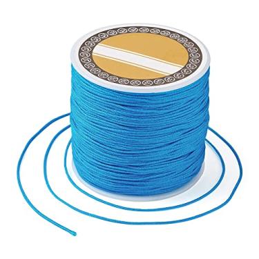 Imagem de 109 jardas 0,8 mm cordão de contas de nylon chinês cordão trançado de macramê de rabinho trançado para pulseiras da amizade, joias, artesanato, suprimentos azul Dodger