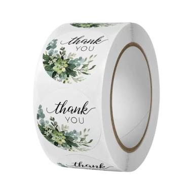 Imagem de Adesivos de presente adesivos de agradecimento com 500 peças de objetos decorativos brancos redondos para embalagem de envelopes