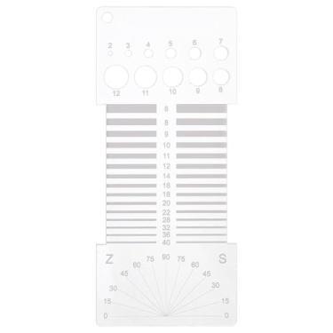 Imagem de Cartão de controle giratório de acrílico, ferramenta de tricô de 16 x 6,9 cm, régua de combinação de fiação multifuncional para spinners, ferramenta de medição de fios, acessório de gancho de crochê