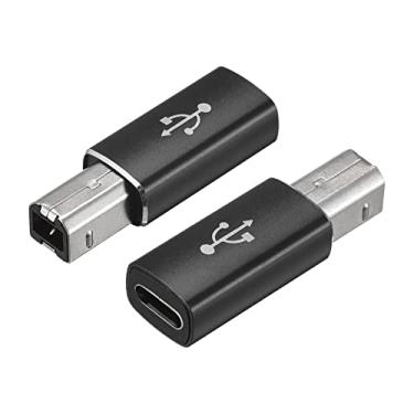 Imagem de Adaptador USB C fêmea para converter, adaptador tipo C para USB B preto para impressoras, laptop, tablet, piano, sintetizadores