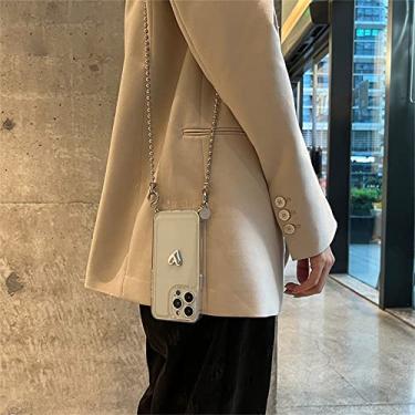 Imagem de Colar de tiracolo luxuoso com miçangas de metal, pulseira com corrente, caixa transparente para Samsung Galaxy S21 S22 S23 plus ultra capa, A, para Samsung S23ultra