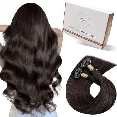 Imagem de Hetto Extensões De Cabelo U Tip Humano Castanho Utip Mais Escuro Ktip Extension Hot Fusions K Real 50G 50S 18"
