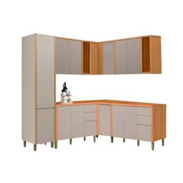 Imagem de Kit De Cozinha Completa 7 Peças Allure (3aéreos+3balcões+1paneleiro) Cp31 Jequitiba-gris Fosco - Linea Brasil