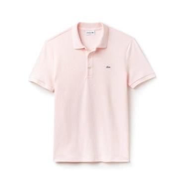 Imagem de Polo Lacoste Slim Fit em Mini Piqué Stretch, Rosa bebe, P