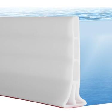 Imagem de AiVeUao Barragem de água de limite de chuveiro de 10 cm, protetor de respingos de água dobrável de 99 cm de comprimento, barreira de chuveiro autoadesiva