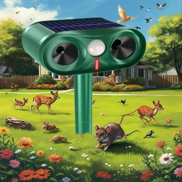 Imagem de Repelente de gatos ao ar livre - repelente de animais ultrassônico ao ar livre - Ativado por movimento e à prova d'água, gato vadio, guaxinim, dissuasor de esquilos para quintal, jardim - repelente de