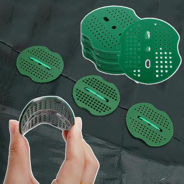 Imagem de 20 peças de arruela tampão de plástico almofadas de estaca de jardim almofada de drenagem de vaso de flores grampeador de fixação de grampos de jardinagem para cobertura de solo de grama barreira de