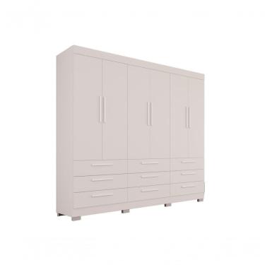Imagem de Roupeiro Dinamarca Sem Espelho 6 Portas 9 Gavetas Salleto Branco