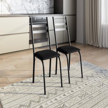Imagem de Kit Com Duas Cadeiras De Cozinha 061 Preto