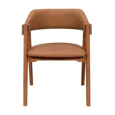 Imagem de Kit 2 Cadeiras De Jantar Verona Encosto Concha Corino Luxo