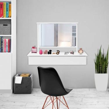 Imagem de Penteadeira Camarim Suspensa Com Espelho 1 Gaveta Quarto - Utility, Br