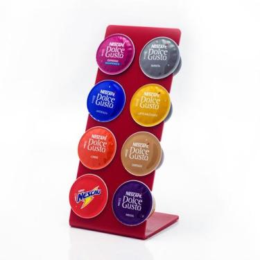 Imagem de Porta Cápsula Acrílico Dolce Gusto Espinha Vermelho - 8 un. - MARCA