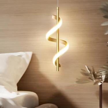 Imagem de Pendente Led Espiral Moderno Minimalista Par Dourado 127/220