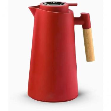 Imagem de Garrafa Térmica Com Termômetro 1l Vermelho