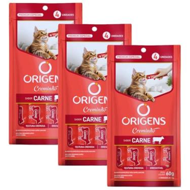 Imagem de Origens Creminho Gatos Carne 60g 3un Igual Churu Sachê