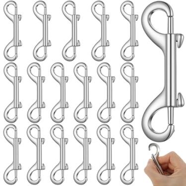 Imagem de MAQUITA 24 peças de gancho de pressão de parafuso de extremidade dupla, suporte de chave de clipes de metal de extremidade dupla resistente de 8,89 cm para ligar chaveiro, coleira de cão, coleira de