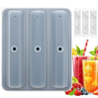 Imagem de Bandeja de | Molde de silicone para cubos de | Molde reutilizável em forma de losango de 3 grelhas, utensílios de cozinha de fácil liberação, suprimentos de bar para coquetéis, suco, bebida