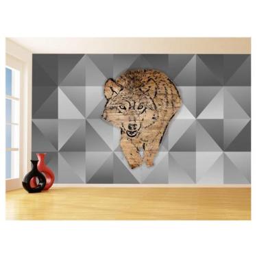 Imagem de Papel De Parede Animais Pop Art Lobo Colorido 3,5M Pxa629 - Você Decor