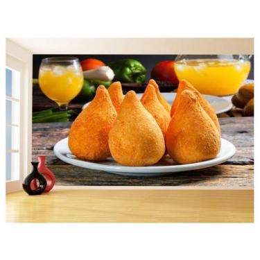 Imagem de Papel De Parede Alimentos Salgados Coxinha Bar 3,5M Al532 - Você Decor
