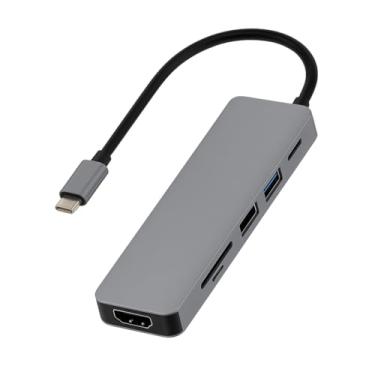 Imagem de Adaptador USB-C 6 em 1 com HDMI 4K, USB 3.0, SD/TF e Power Delivery 87W – Dock Station Multifuncional para Notebook, Tablet e Smartphone