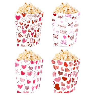 Imagem de 12 caixas de pipoca de dia dos namorados, caixa de papel descartável, doces, biscoitos, presente para casamento, festa de aniversário (estilo 2)