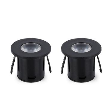 Imagem de Kit 2 Spot Móvel Taschibra Pik Led Redondo Preto Luz 3000K