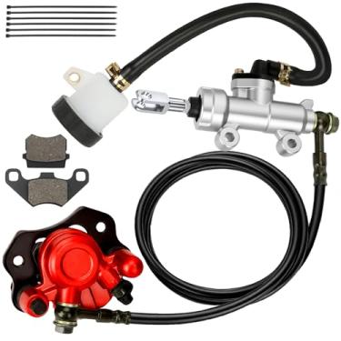 Imagem de CILOYU Coleman Go Kart KT196 Pinça de cilindro mestre de freio com conjunto de pastilhas de mangueira de óleo de freio hidráulico de 69 polegadas compatível com kit de carrinho Go 196cc KT196 GK200 Go