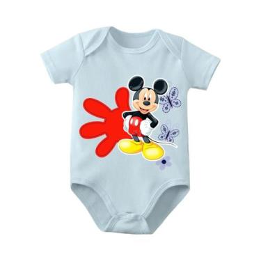 Imagem de Macacão De Bebê Mickey Mouse 100% Algodão Para Recém-Nascidos De 0 a 1