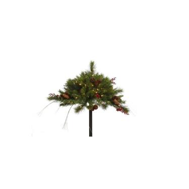 Imagem de Vickerman Enchimento artificial de urna de Natal de 40,64 cm com 100 luzes LED brancas quentes