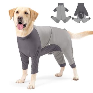 Imagem de Traje de recuperação para cães, macacão pós-esterilização para cães, macacão de manga comprida para recuperação cirúrgica para evitar lamber a queda de cone alternativo