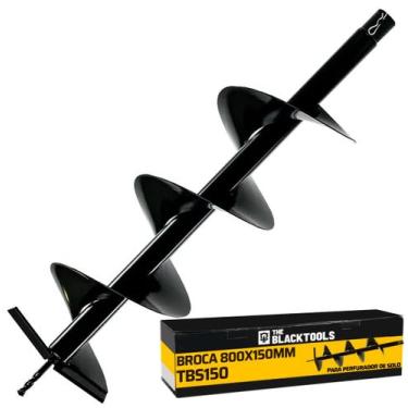 Imagem de Broca 80x15cm Perfurador De Solo C/pino Trava TBS150 - The Black Tools