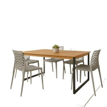 Imagem de Mesa com 4 Cadeiras Gruvyer Estilo Industrial e Conforto para Sua Casa Moderna