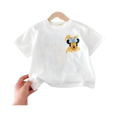 Imagem de Camiseta De Verão Com Desenhos Animados Da Disney Para Meninas, Manga 