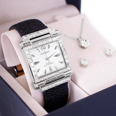 Imagem de Relógio Feminino Champion Ana Hickmann Quadrado AH20051Q Kit Colar e Brincos-Feminino