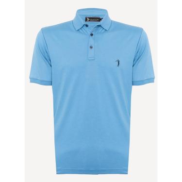 Imagem de Camisa Polo Aleatory Lisa Algodão Pima Azure Blue-Masculino