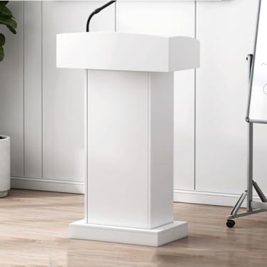 Imagem de Mesa de recepção com balcão, balcão de recepção de escritório, balcão de recepção multifuncional, grande espaço de armazenamento, supermercado moderno simples loja de conveniência hotel (branco quente