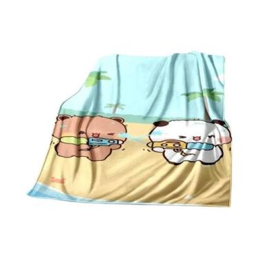 Imagem de Cobertor De Flanela Quente Para Crianças Com Estampa De Urso Em Desenh