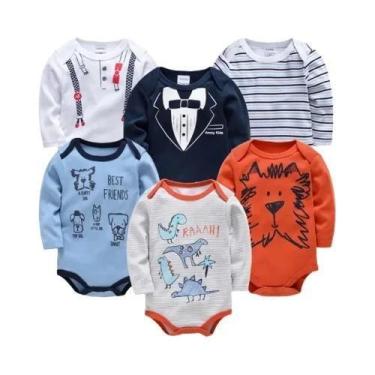 Imagem de Conjunto De Body De Algodão Para Bebês Meninos E Meninas, Manga Longa,