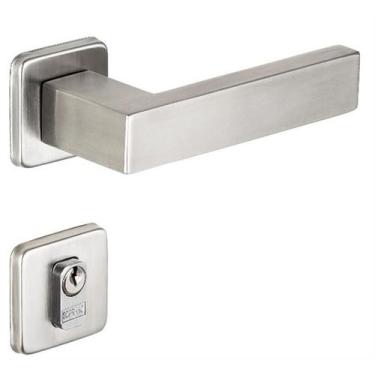 Imagem de Fechadura Bali Externa Roseta Quadrada Inox Escovado 55mm Soprano