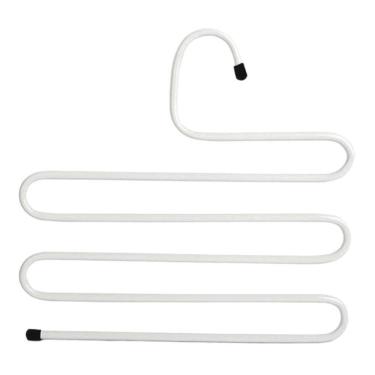 Imagem de Cabide Metal Multiuso Calças Saias Bermudas 5 Espaços Branco