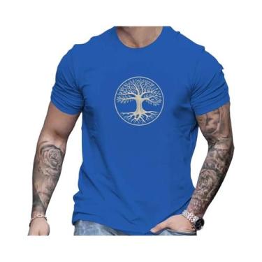 Imagem de Camiseta Esportiva Masculina De Verão Em Algodão Com Estampa De Pinhei