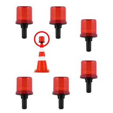 Imagem de Sinalizador Viario Solar Kit 6 Uni Cone Estrada Rodovia Transito Alerta Emergencia Obra