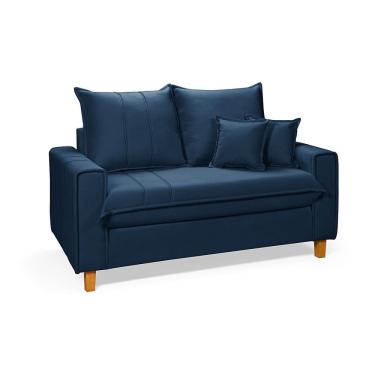 Imagem de Sofa Living com Bau Multiuso 2 Lugares Suede Pes em Madeira