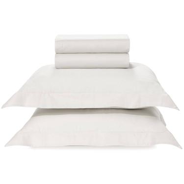 Imagem de Jogo de Cama Karsten Bossa 300 Fios 4 Peças Queen Branco