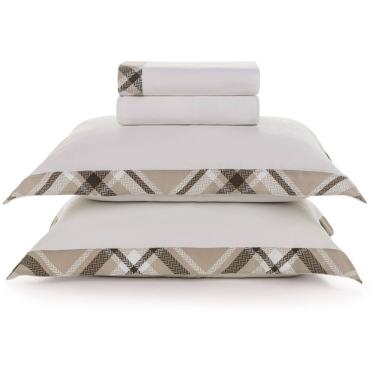 Imagem de Jogo de Cama Karsten Benjamin 300 Fios 4 Peças Queen Branco