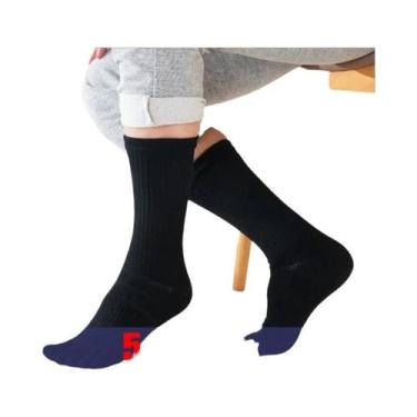 Imagem de Meias De Compressão Masculinas De 5 Dedos, Longas, Grossas, Absorvente