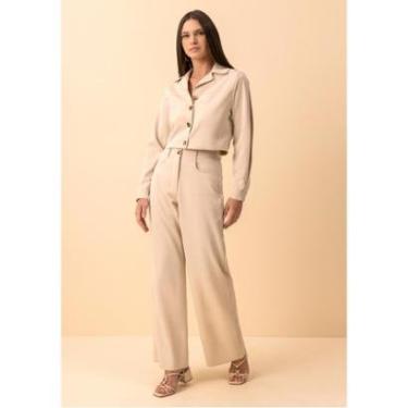 Imagem de Jaqueta Cropped De Mangas Longas Com Botões E Lapelas Feminina-Feminino