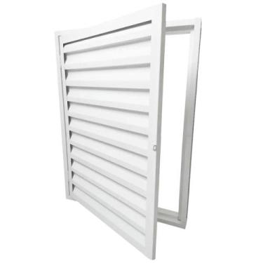 Imagem de Portinhola Porta Alçapão Em Aço Resistente Laminado Branco Abrigo Aces